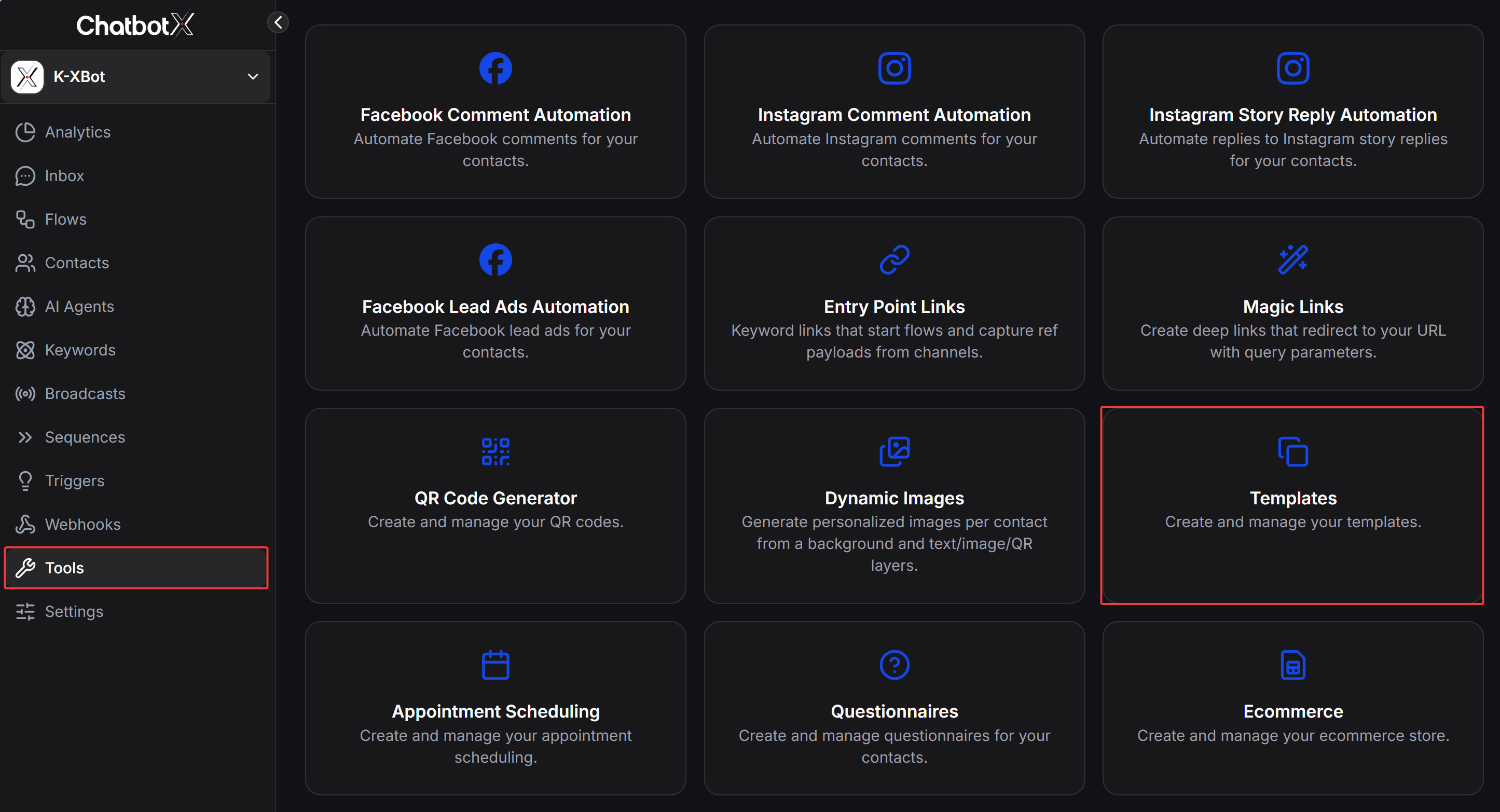 Tools Templates Navigation
