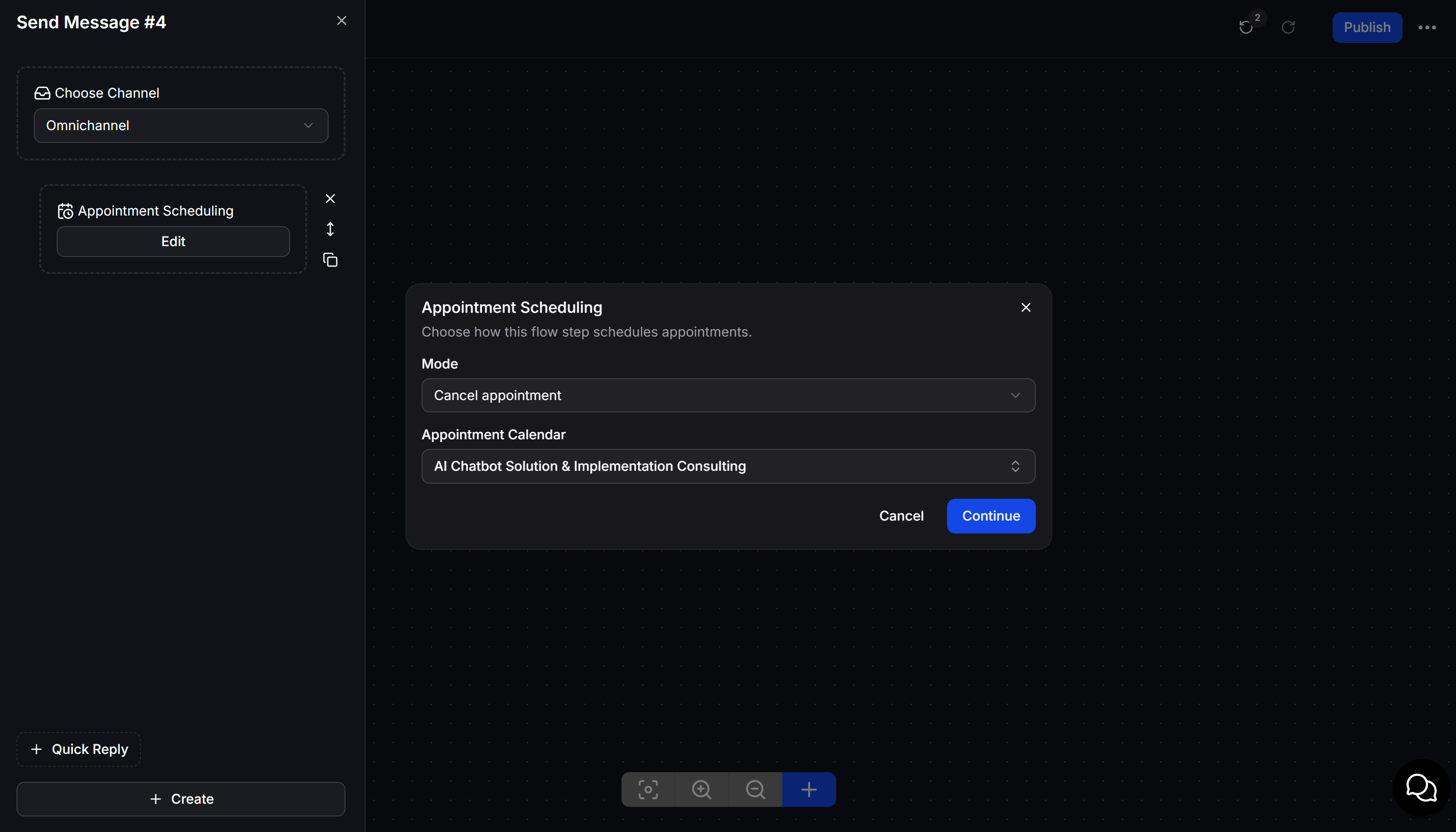 Configure Cancel appointment mode in Flow Builder