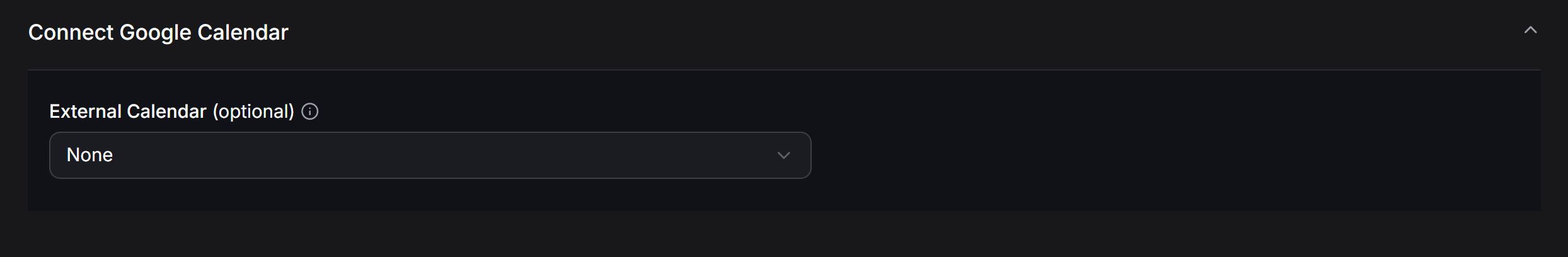 Select an external calendar for the appointment calendar