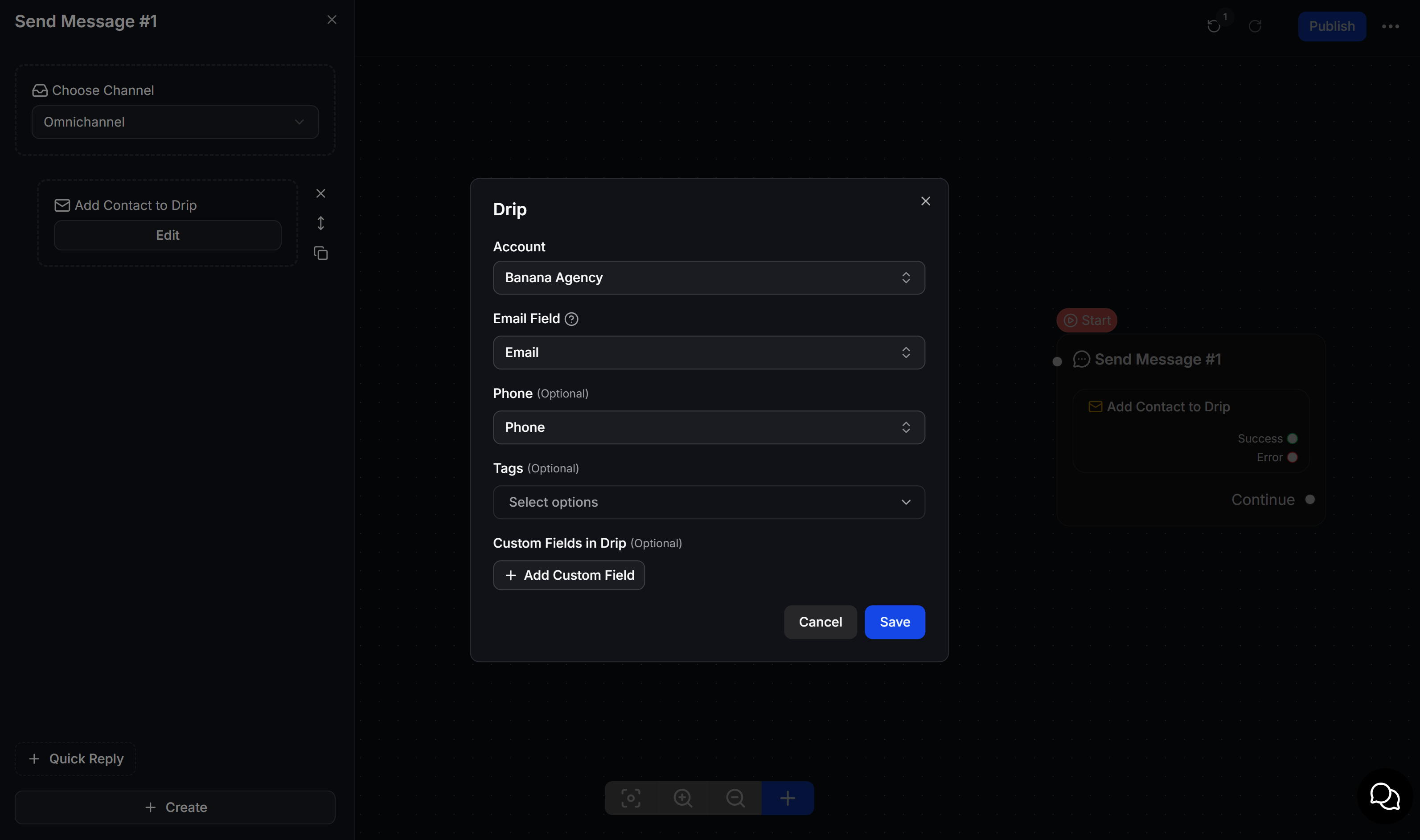 Configure Add Contact to Drip