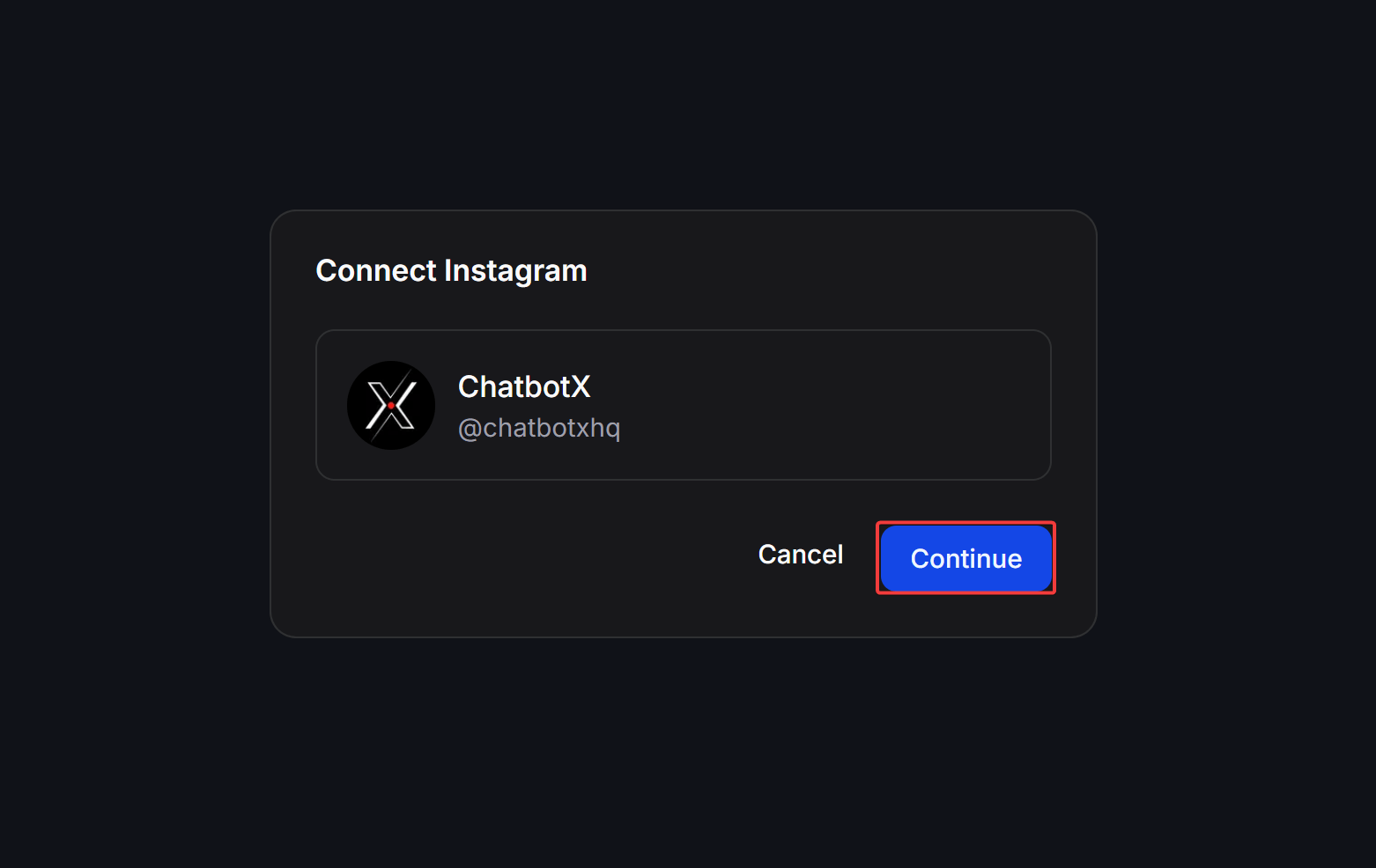 Chatbotx Connect Instagram Success