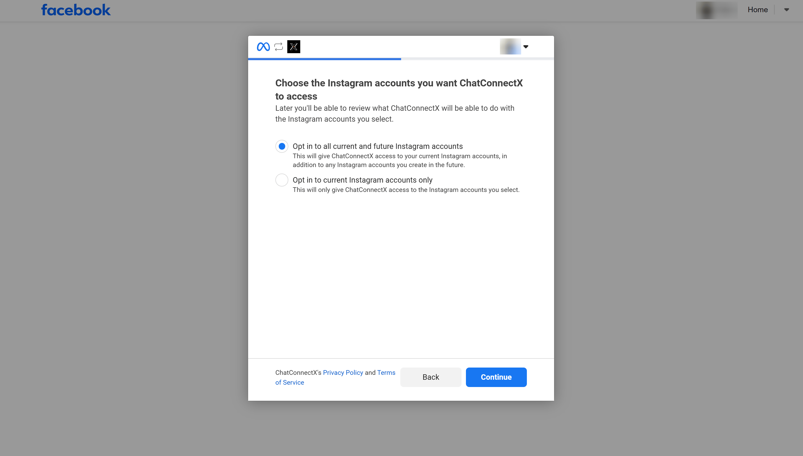 Facebook Oauth Choose Instagram Accounts