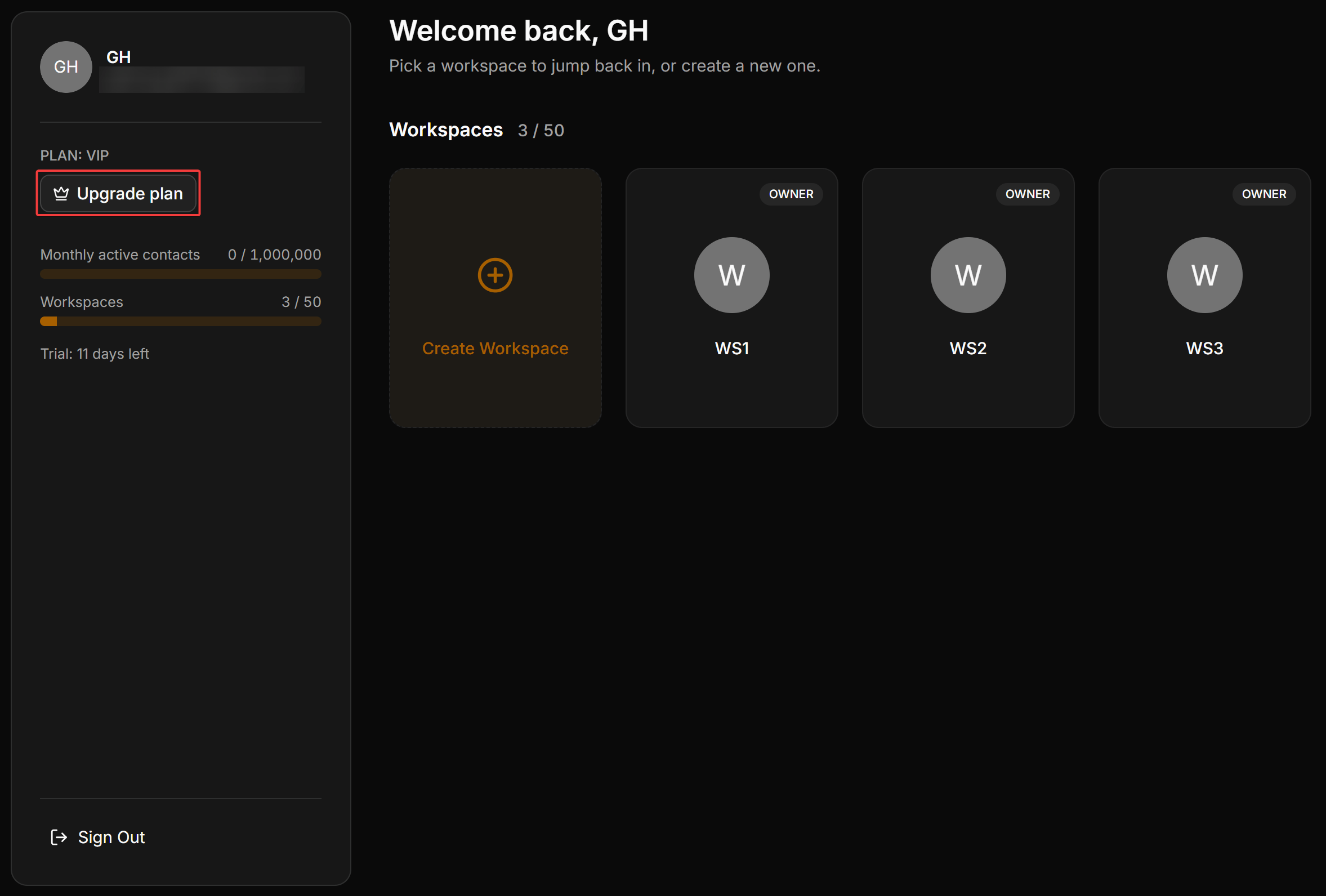 Open the pricing page from the customer portal
