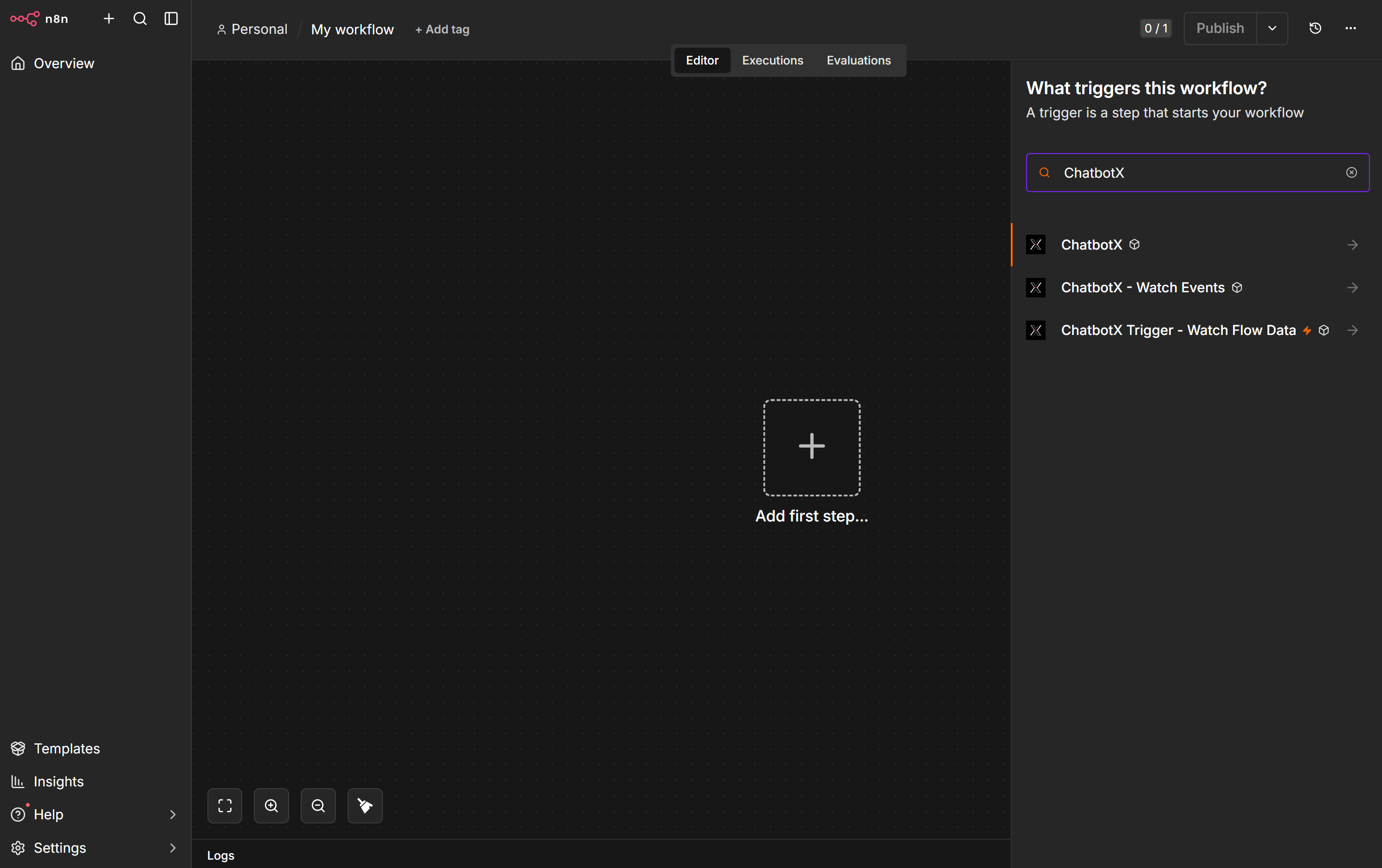 Find the three ChatbotX nodes in n8n