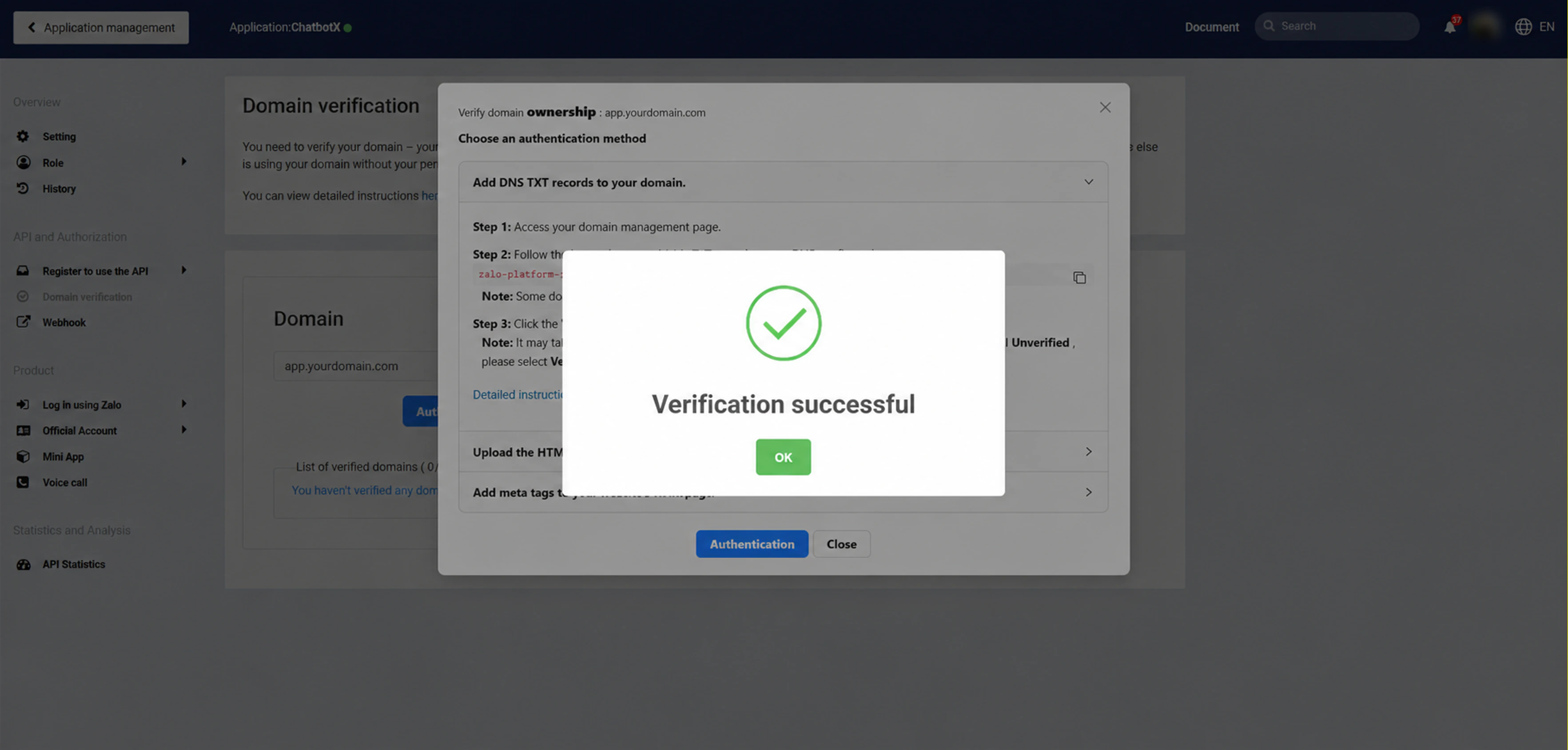 zalo_developers_domain_verification_status_confirmed