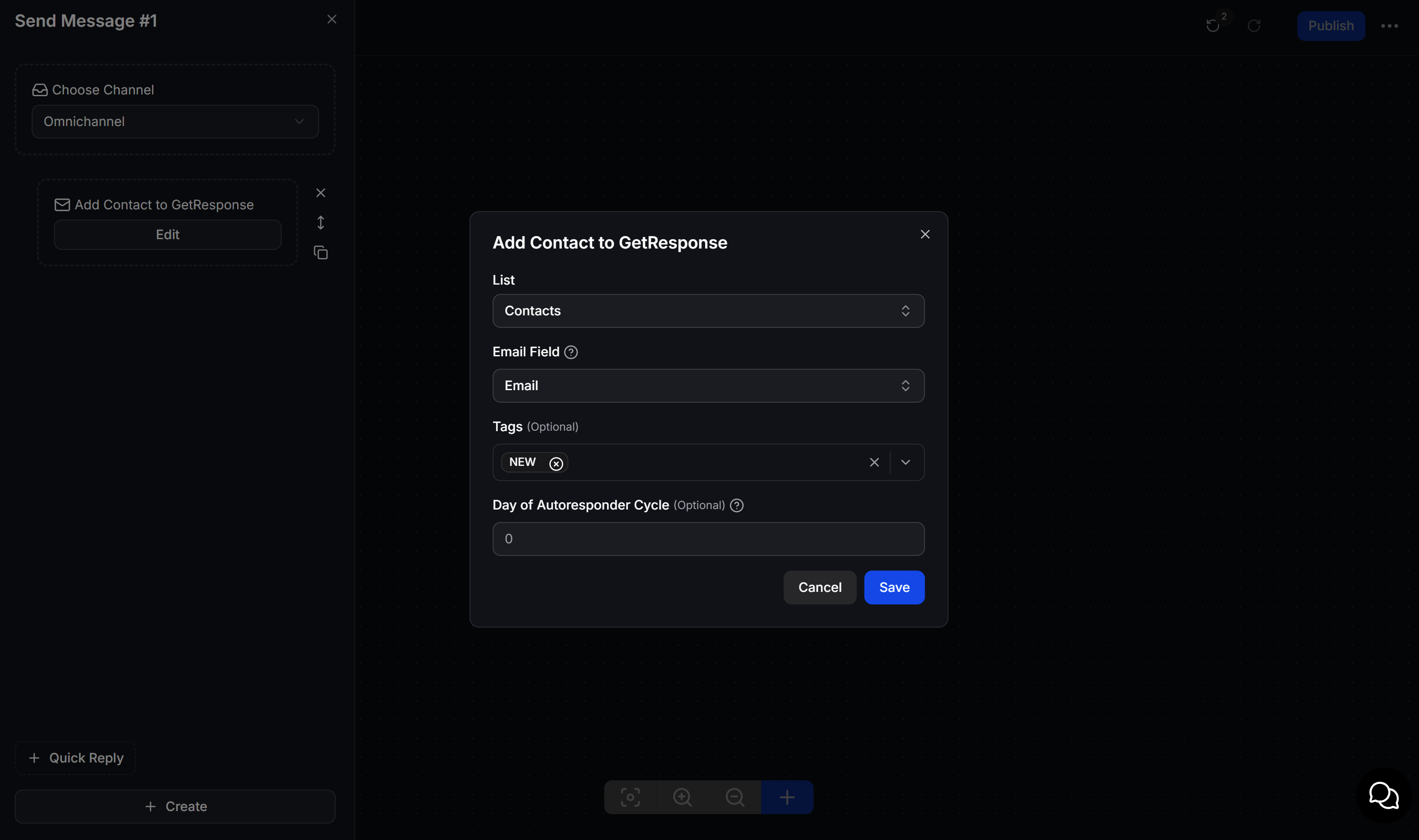 Configure Add Contact to GetResponse