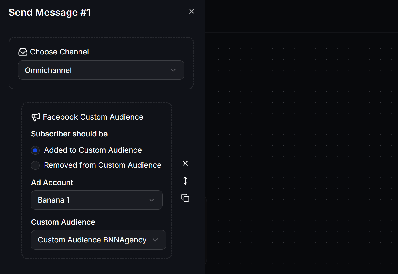 Facebook Custom Audience Action Config
