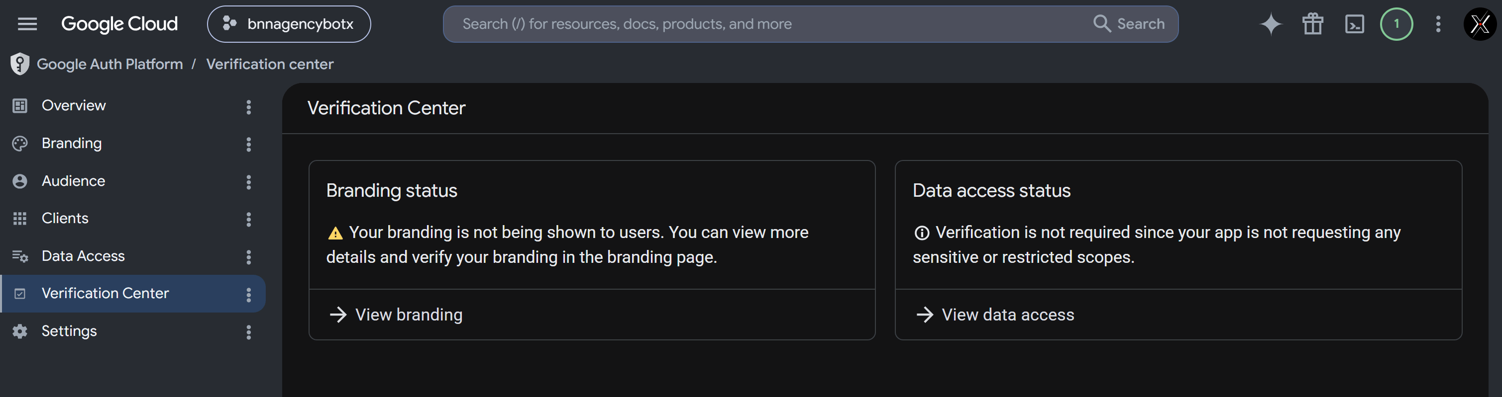 Chatbotx Whitelabel Google App Verification Center