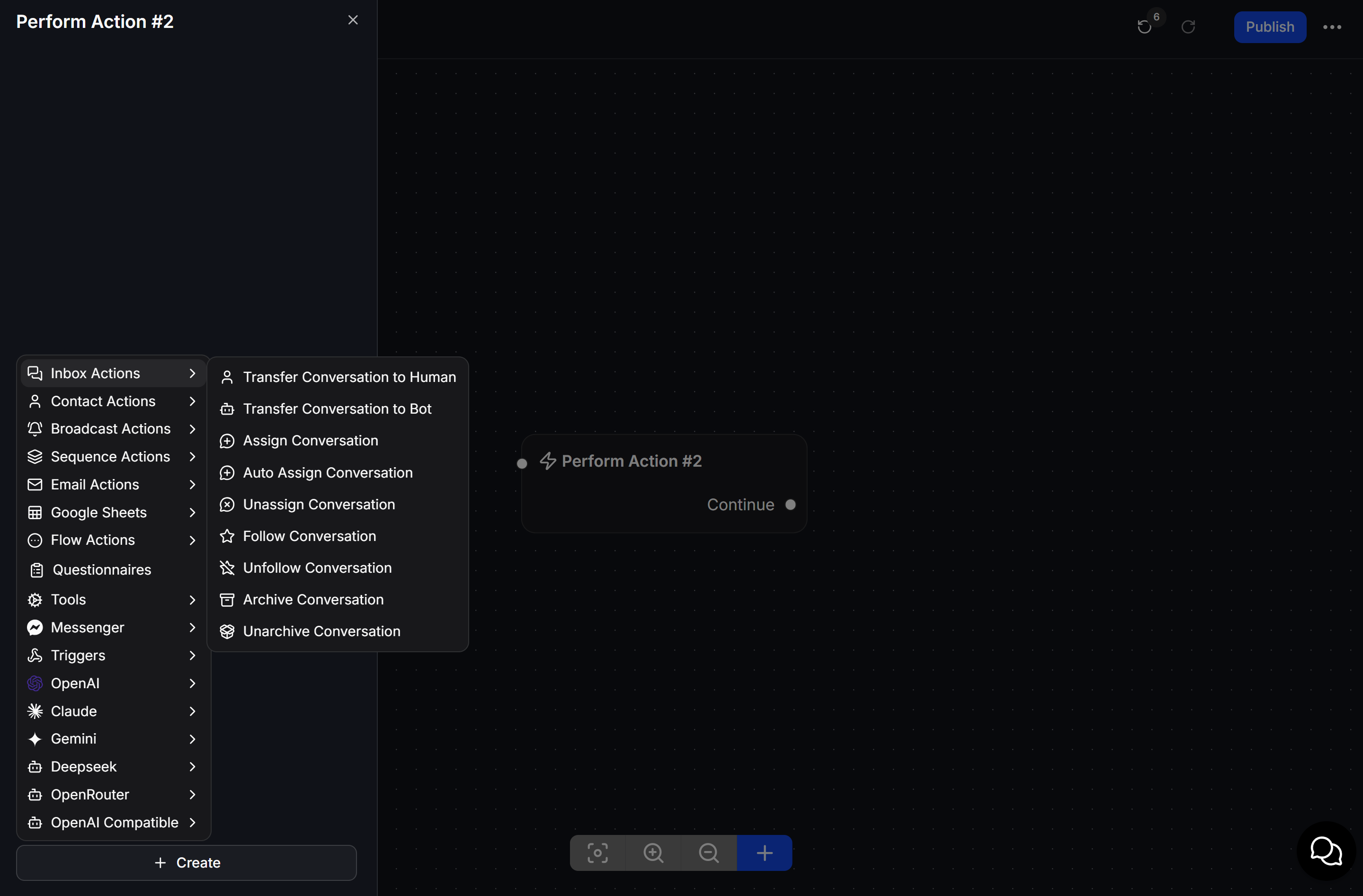 Choose an Action in a Perform Action node in Flow Builder