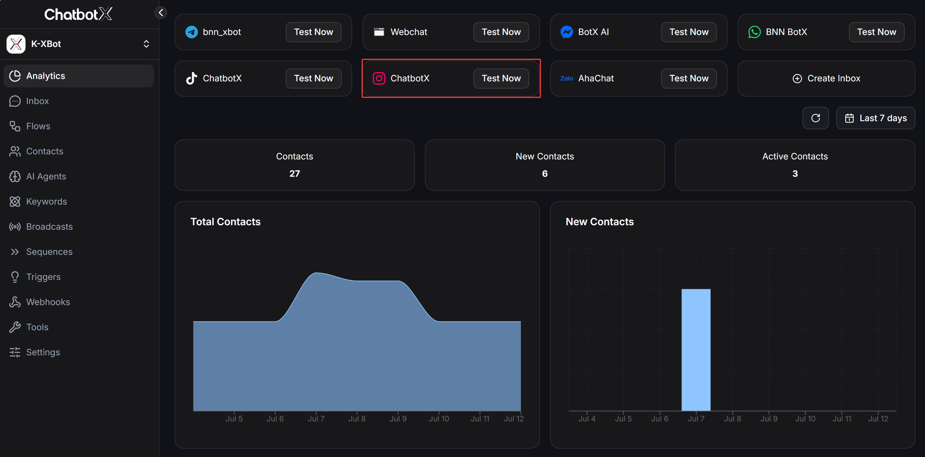 Connect Instagram Dashboard Check