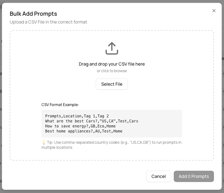 Bulk Add Prompts