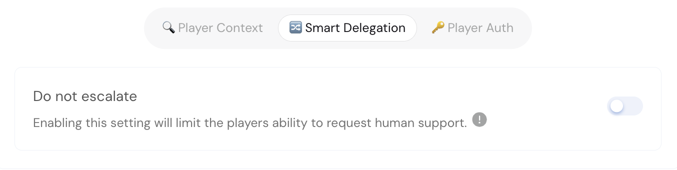 Do Not Escalate setting