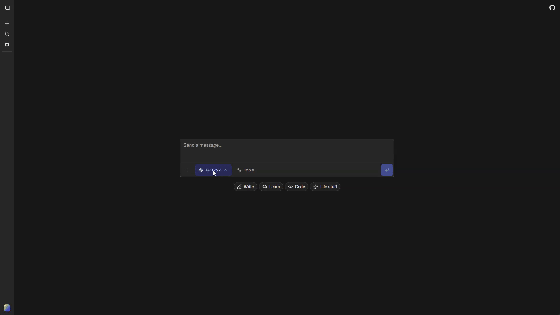 Switching between AI models in the model selector