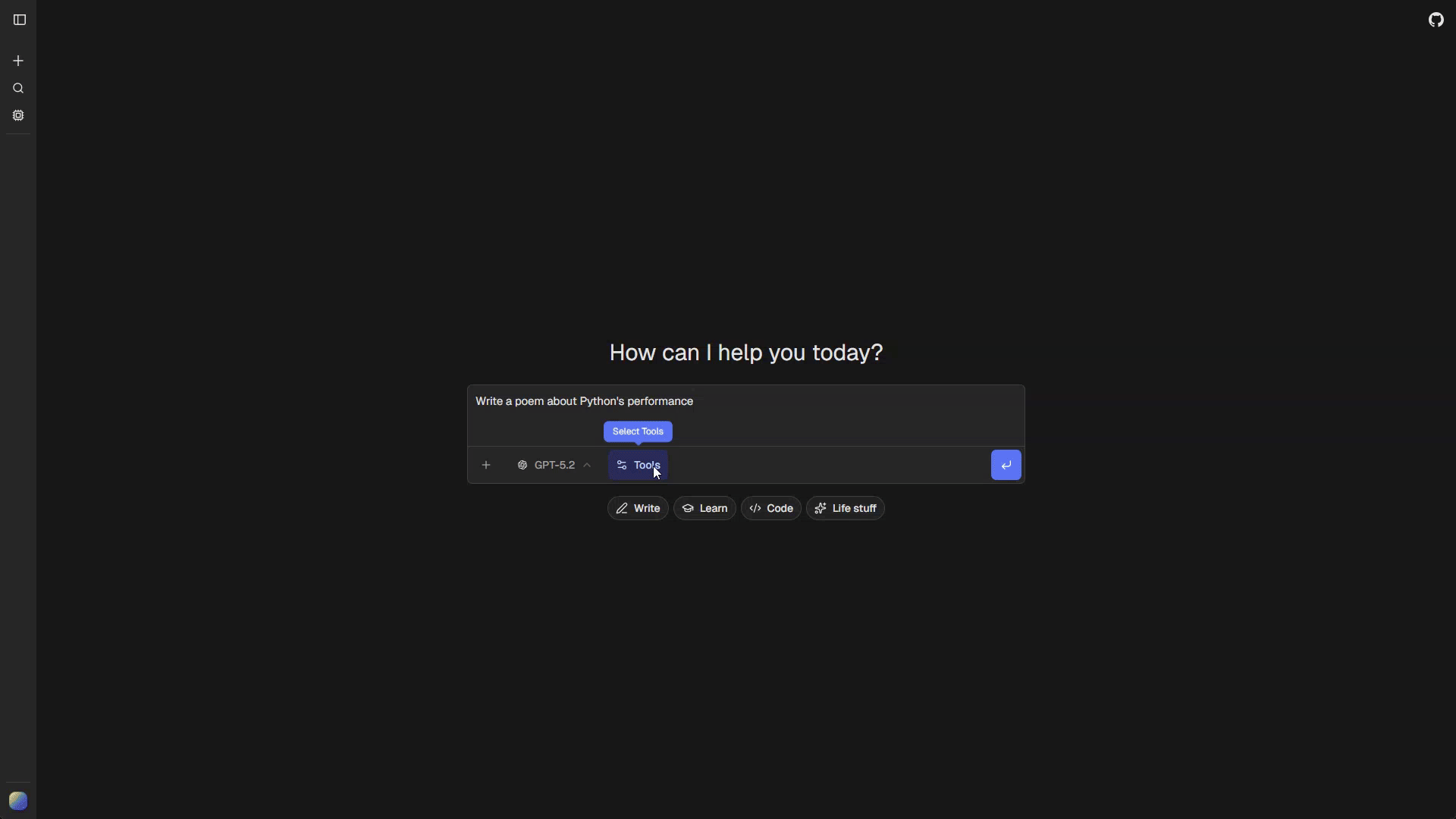 Creating and editing a document in the canvas side panel