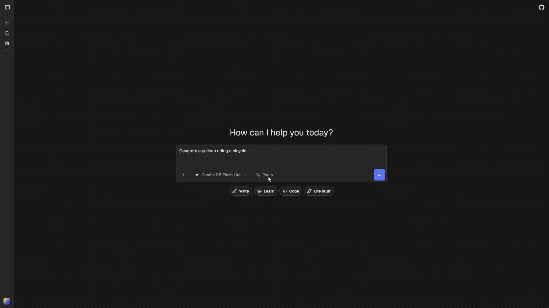 Generating an image from a text prompt in chat
