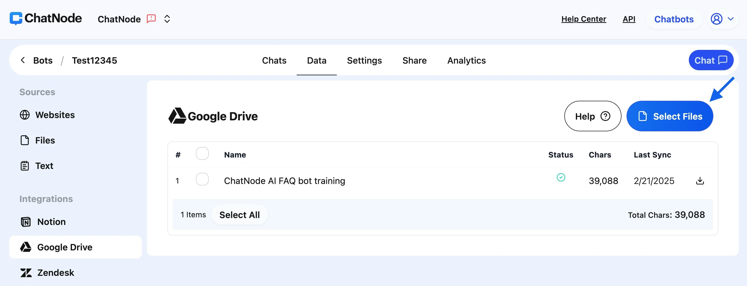 Gdrive Select Files