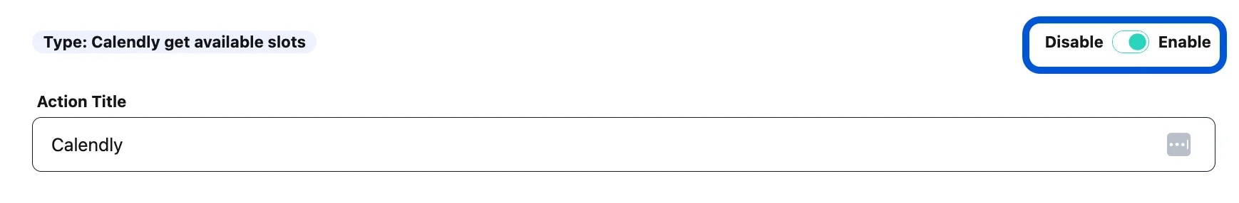 Enable Action Calendly