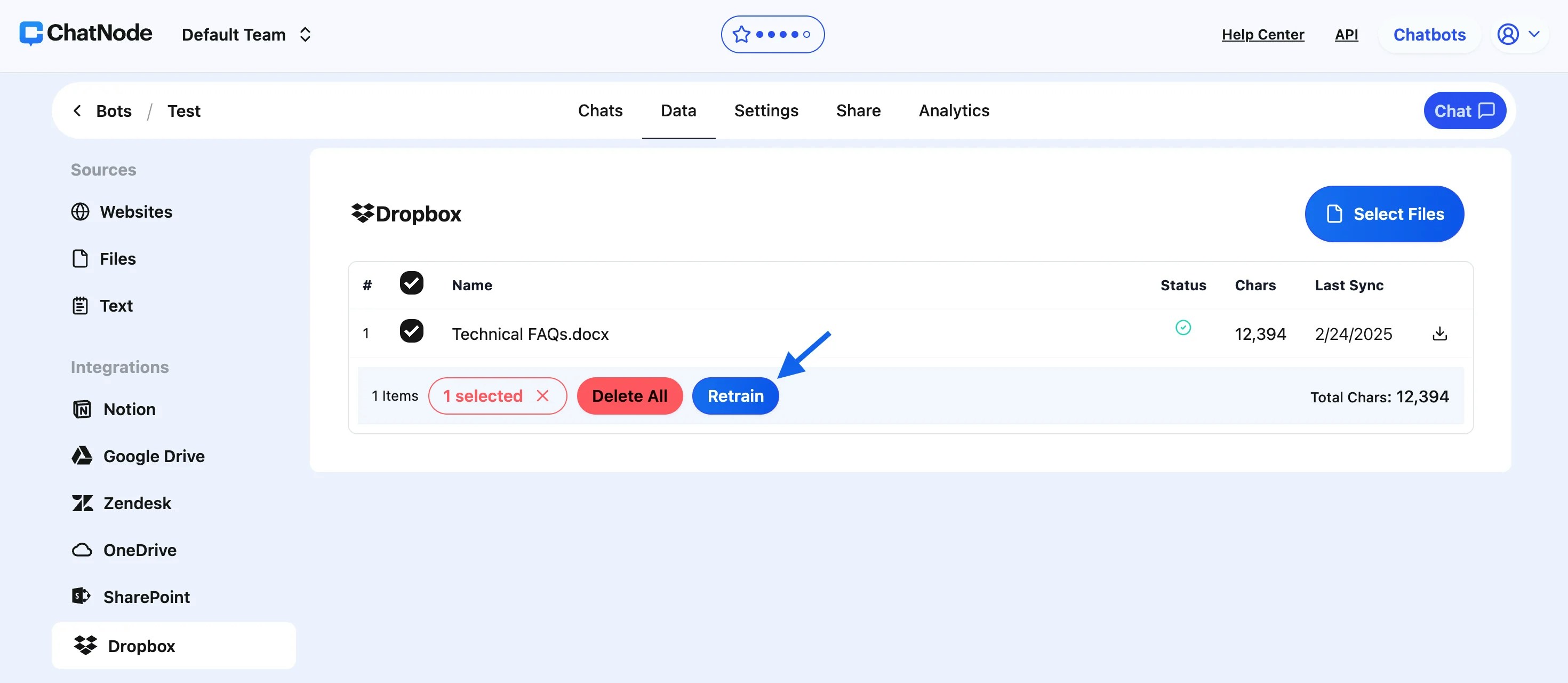Retrain Dropbox