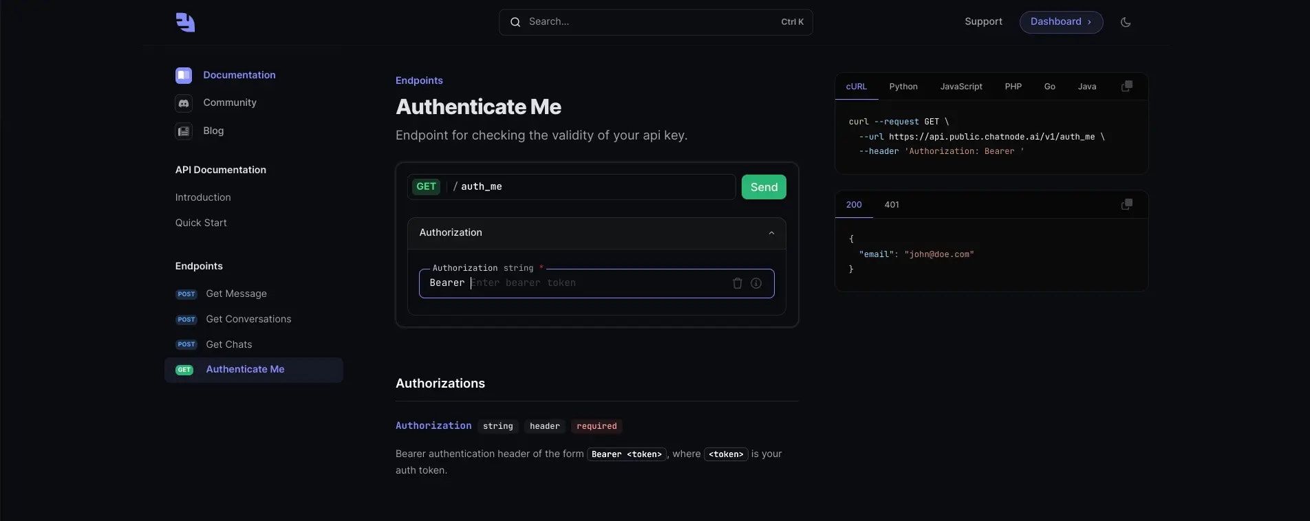 Input API Key