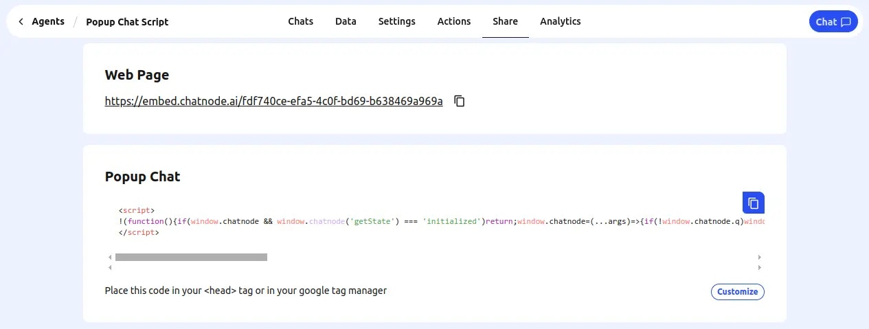 Popup Chat Embed Script