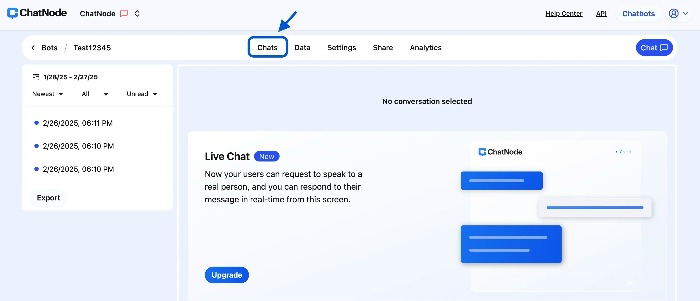 Chats Tab