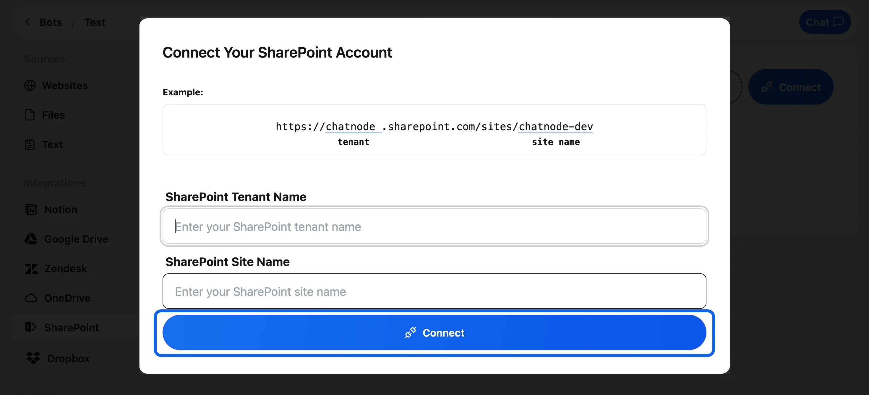 Connect Sharepoint Two