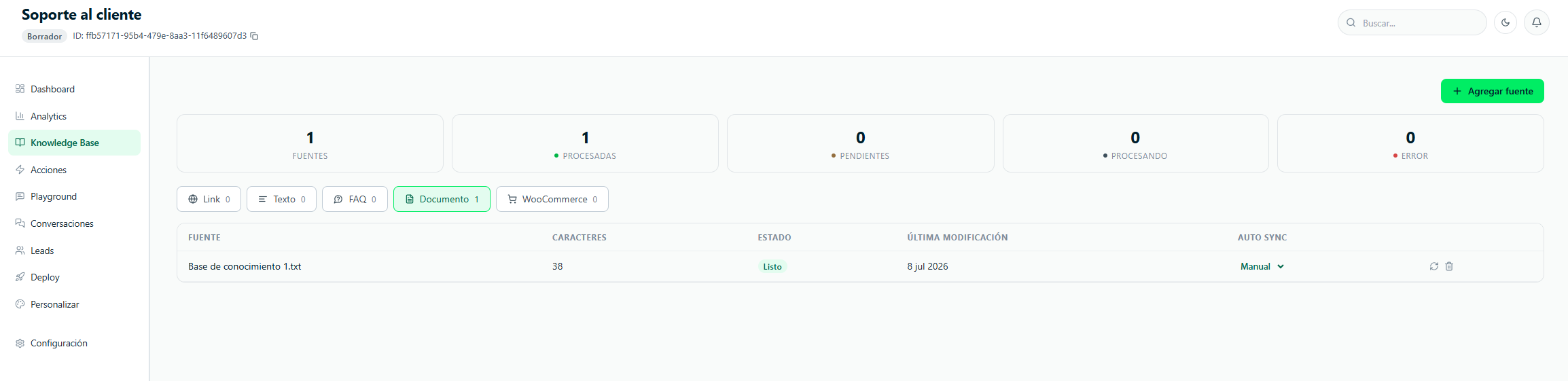 Lista De Base De Conocimientos