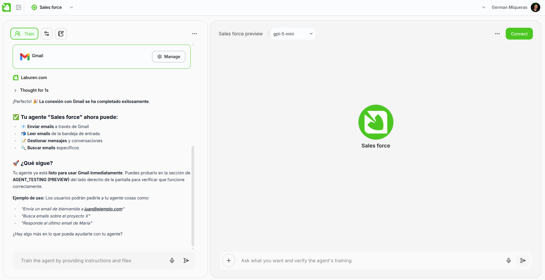 Aplicación Externa Conectada