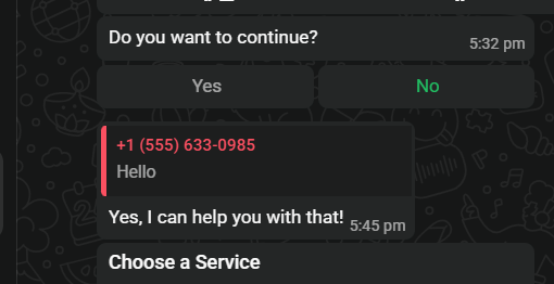 Reply button response