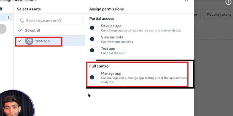 Assign app full control to system user