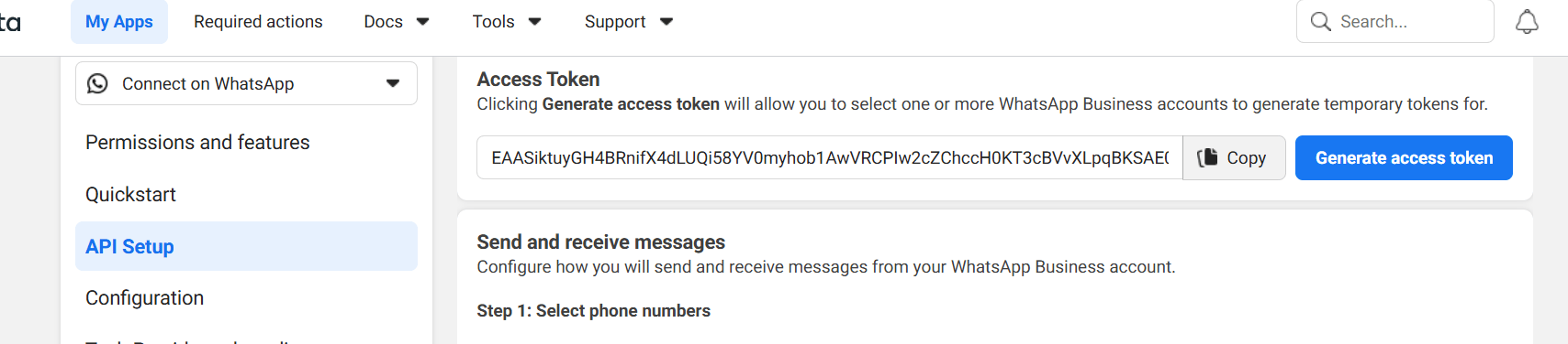 Generate temporary access token