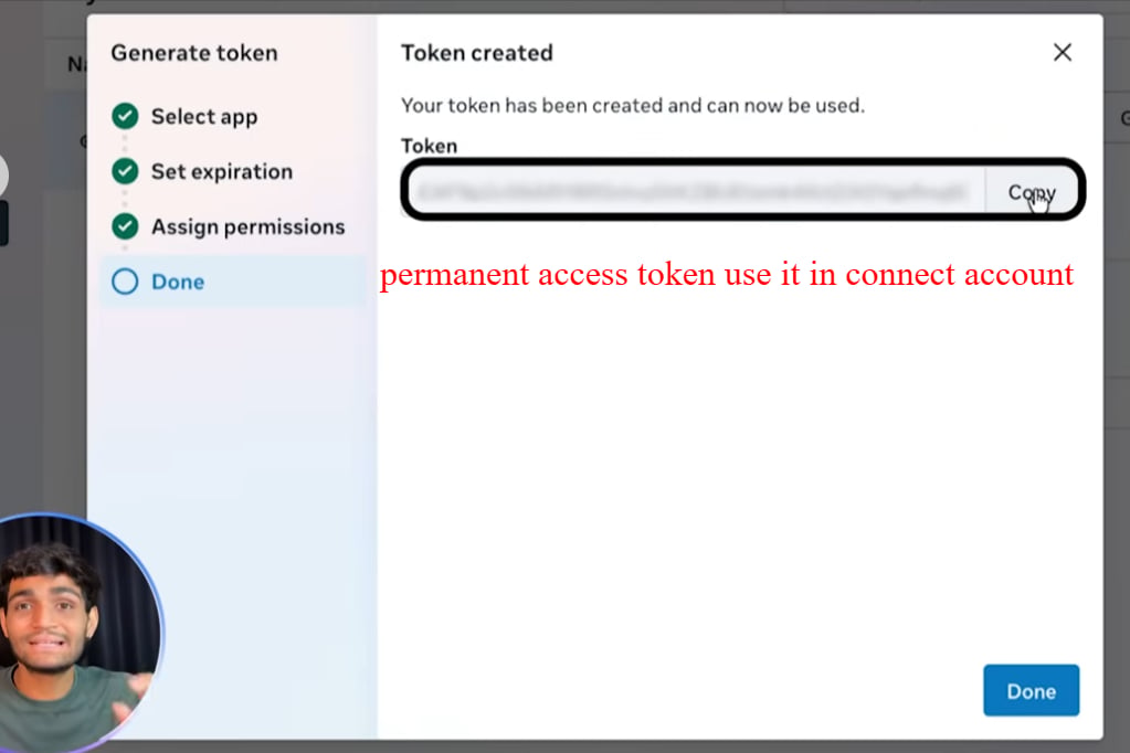 Token created — copy it now, it is shown only once