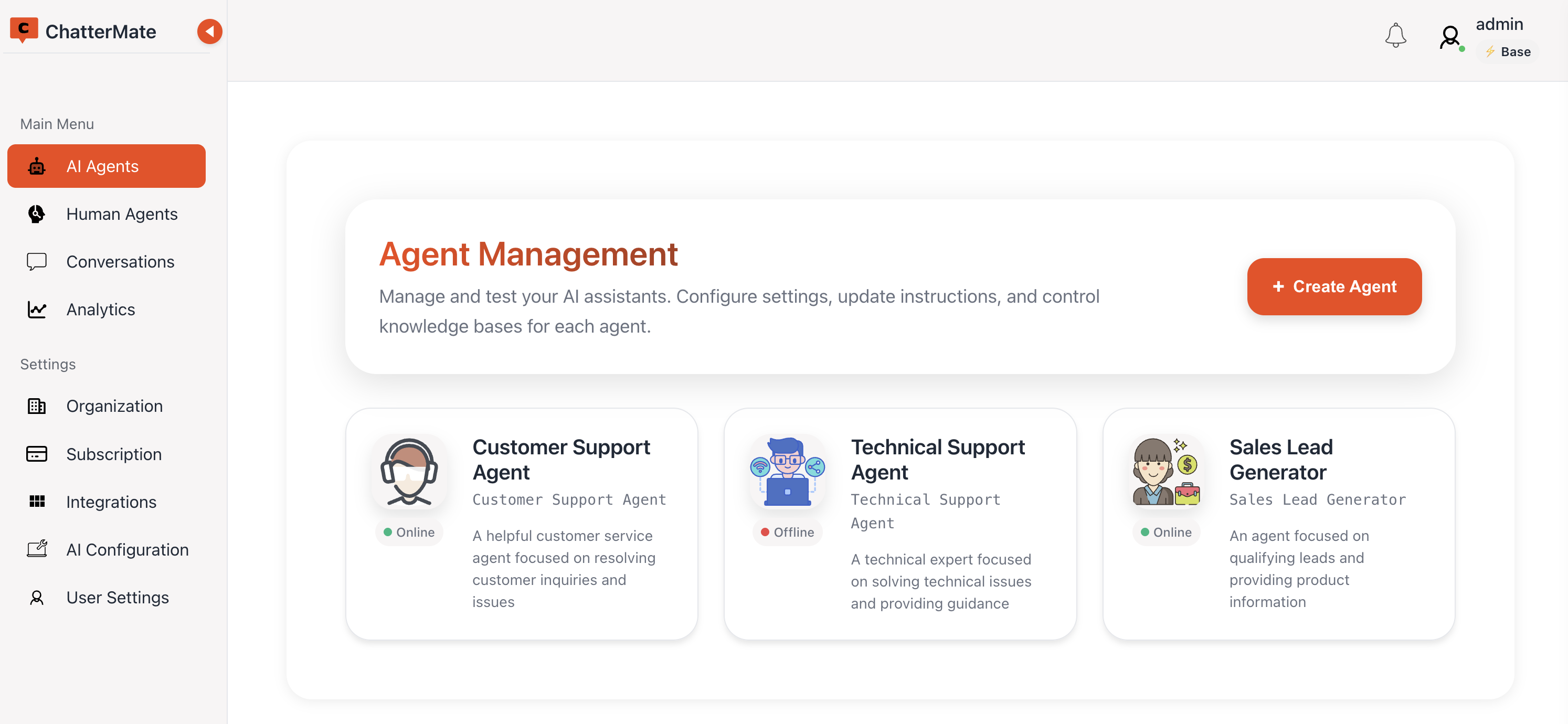 Agent Management Dashboard