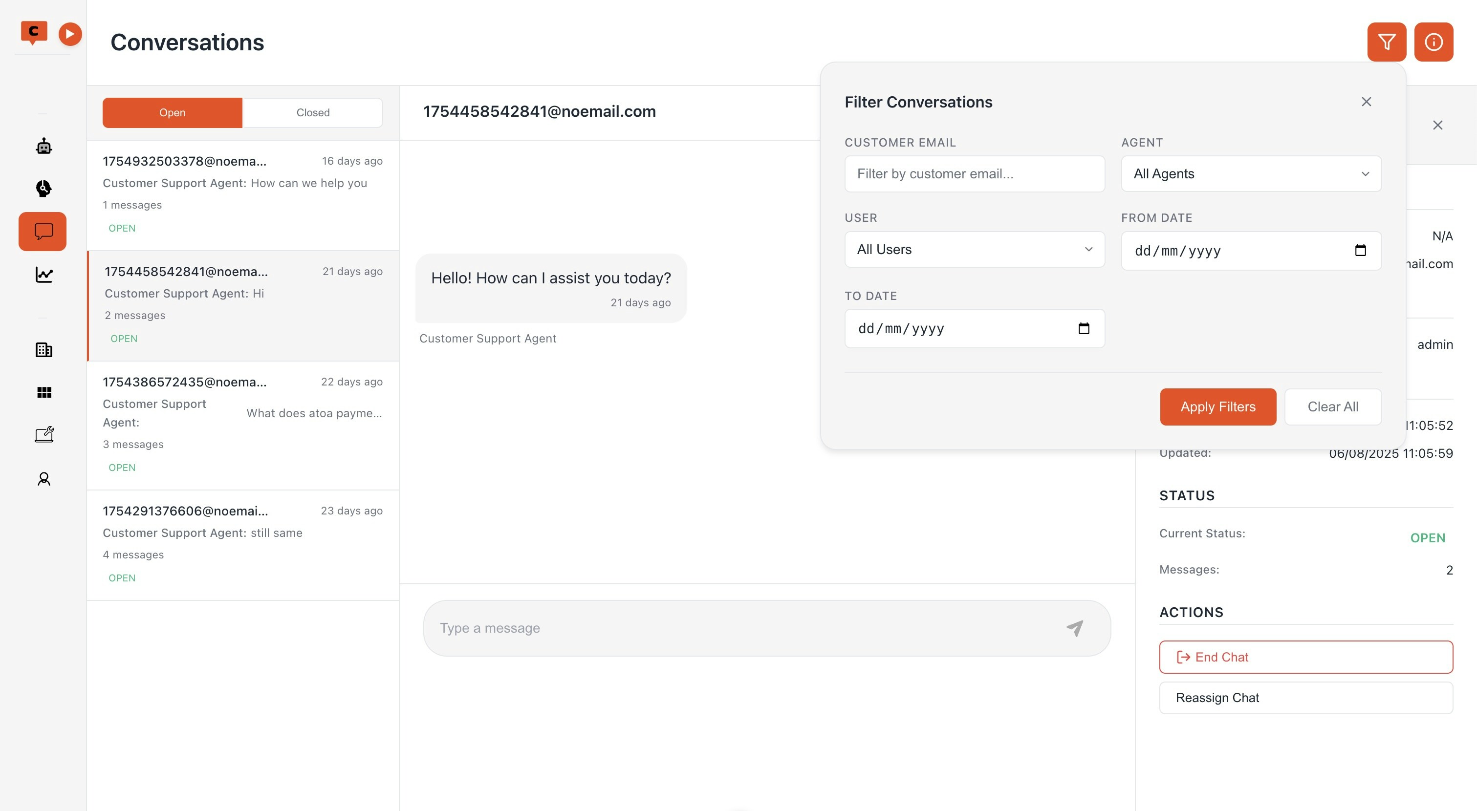 Chat Management Dashboard