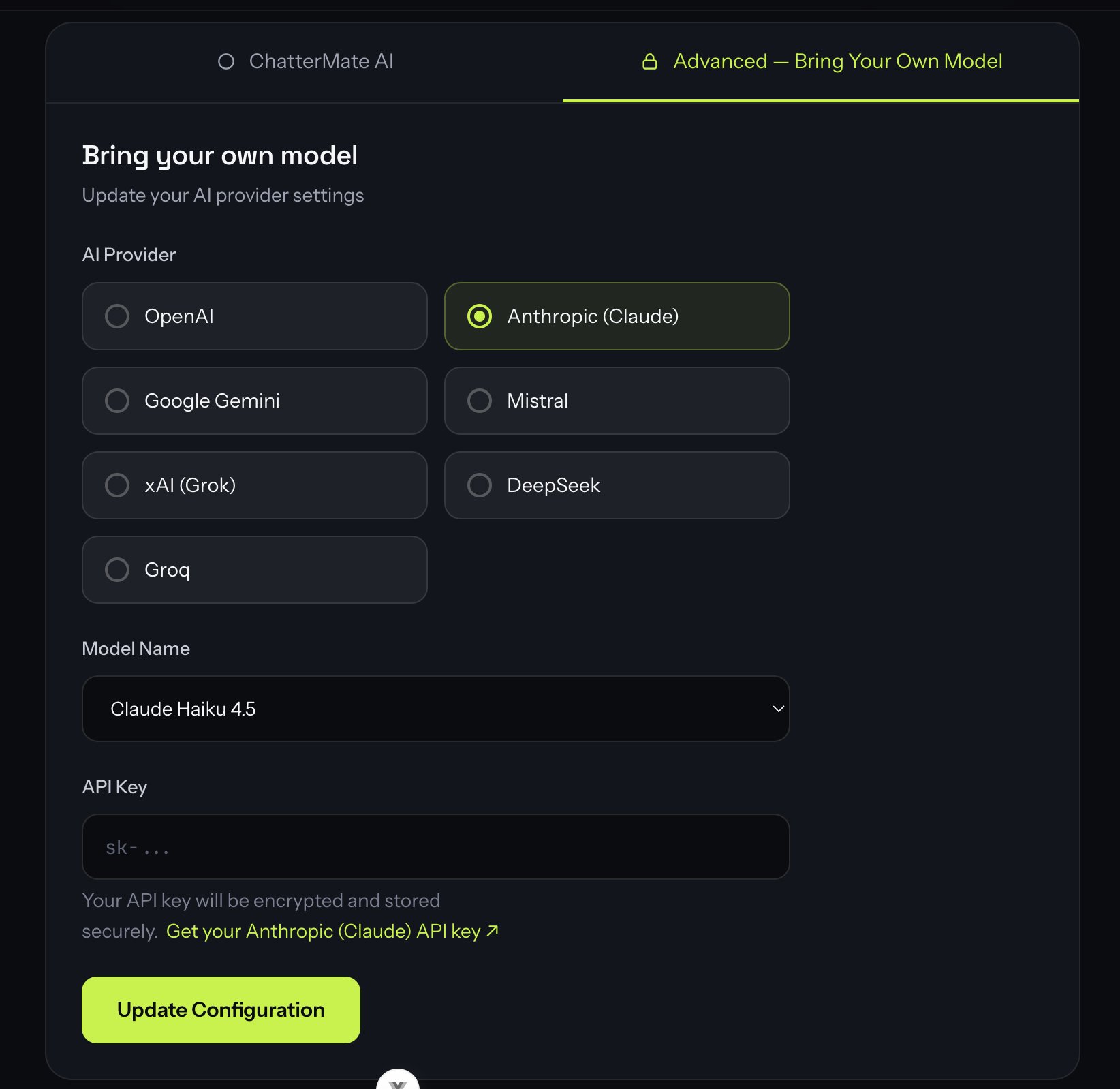 AI Provider Configuration