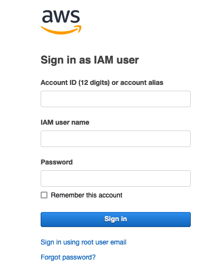 AWS Sign In