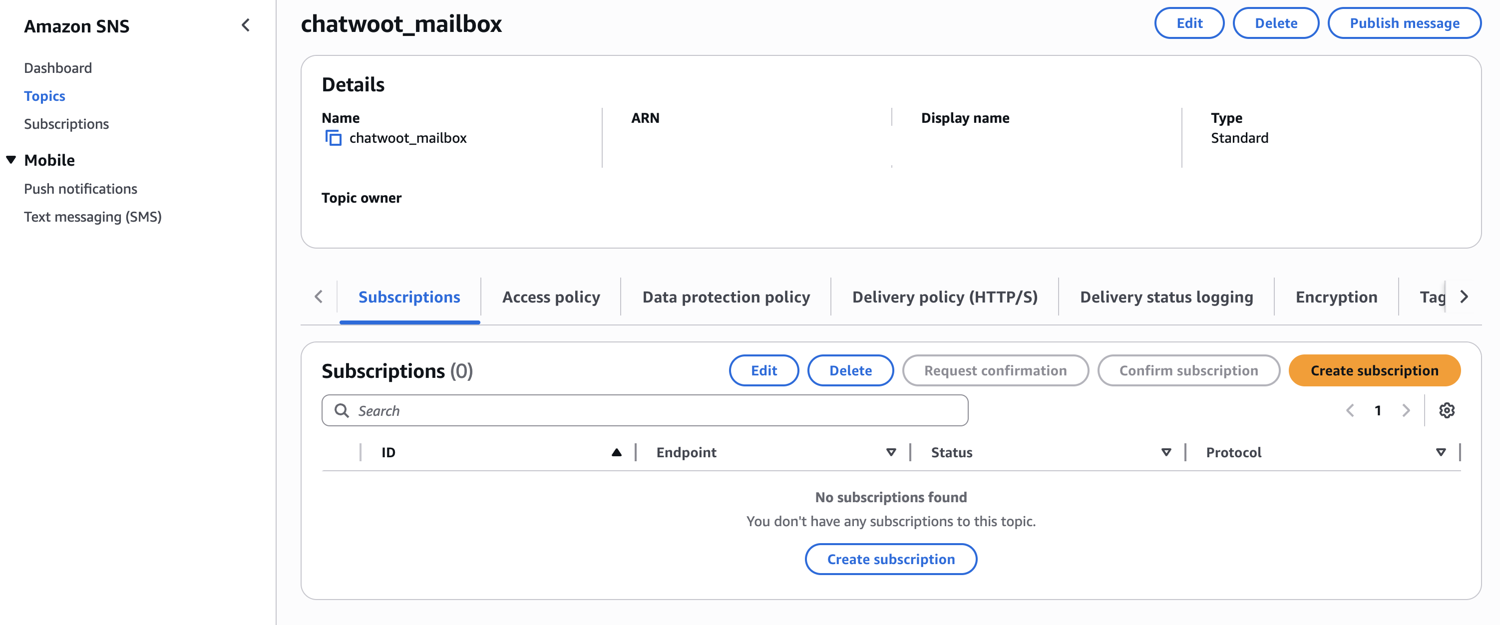 SES Create Subscription