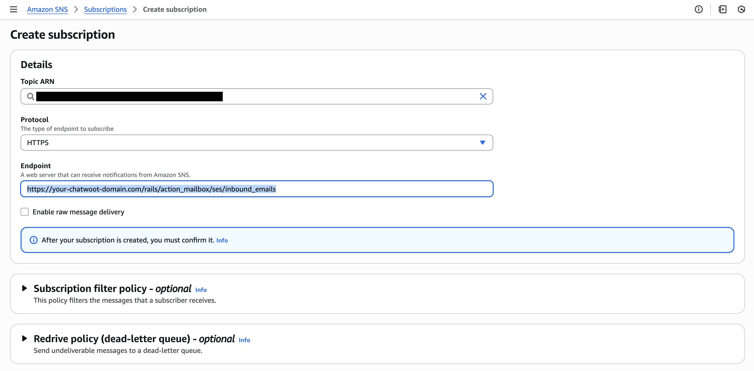 SES Create Subscription
