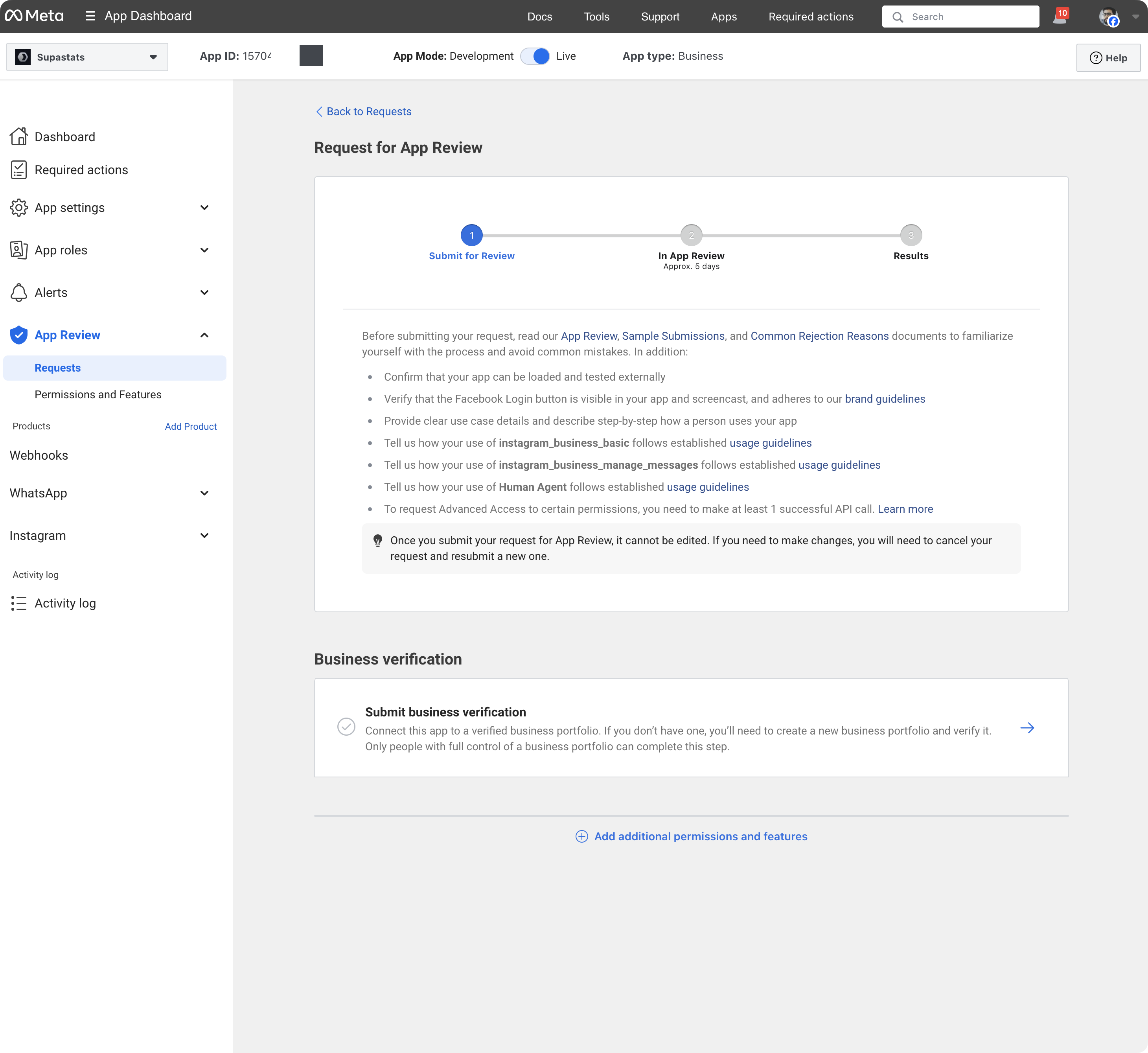 Edit review request