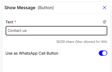 WhatsApp Call Button Configuration