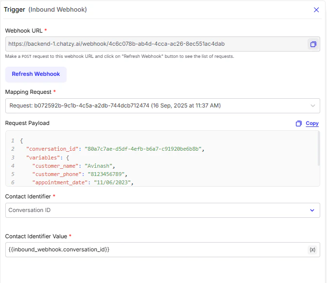 Inbound Webhook Setup