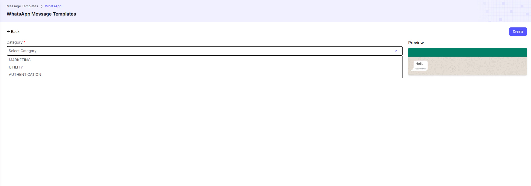 WhatsApp Template Categories