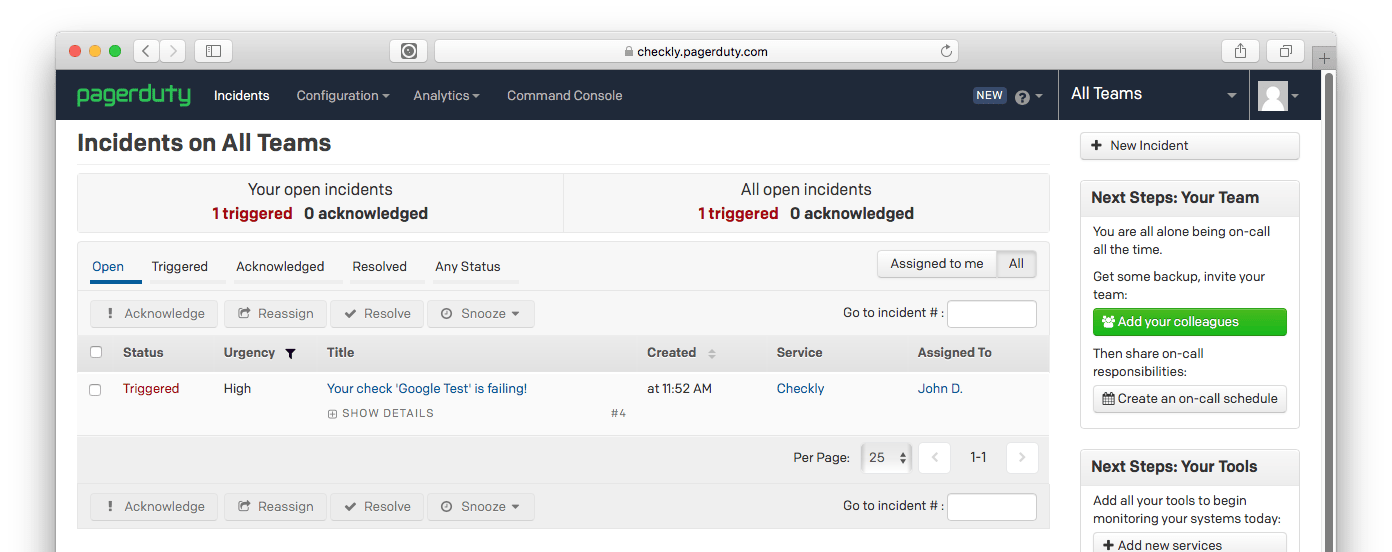 set up checkly pagerduty integration step 5