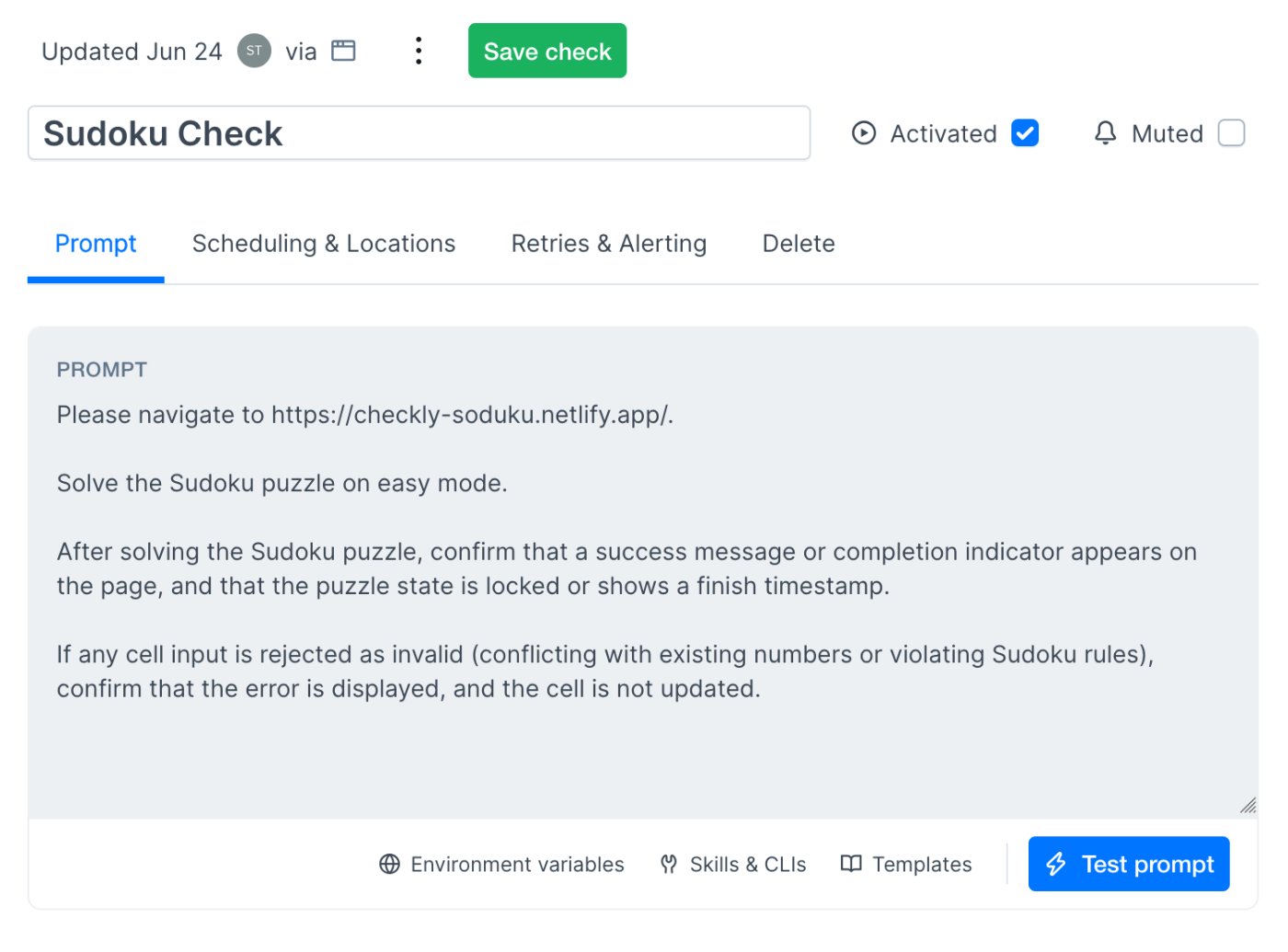 Agentic check overview