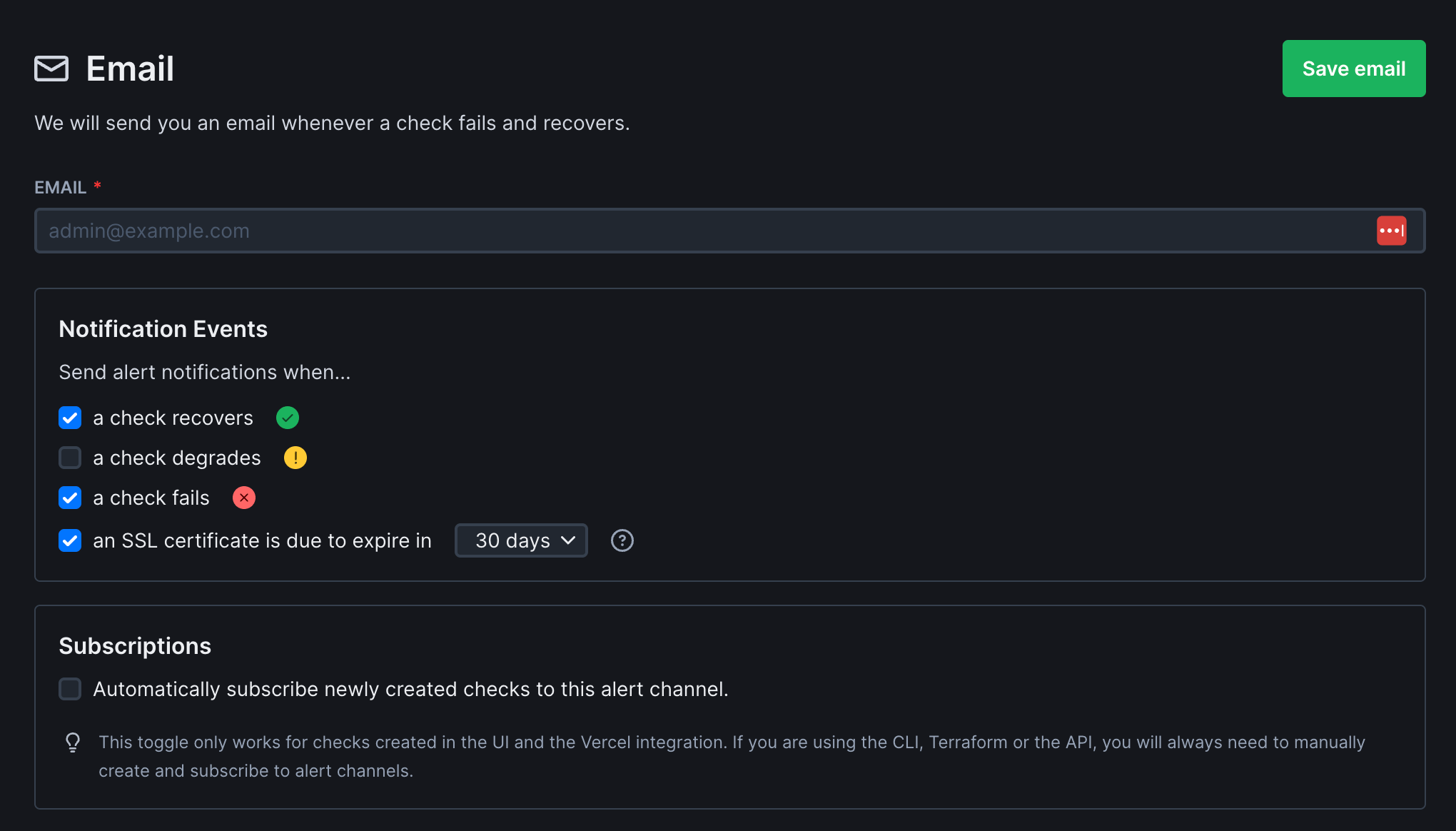 Dark mode interface