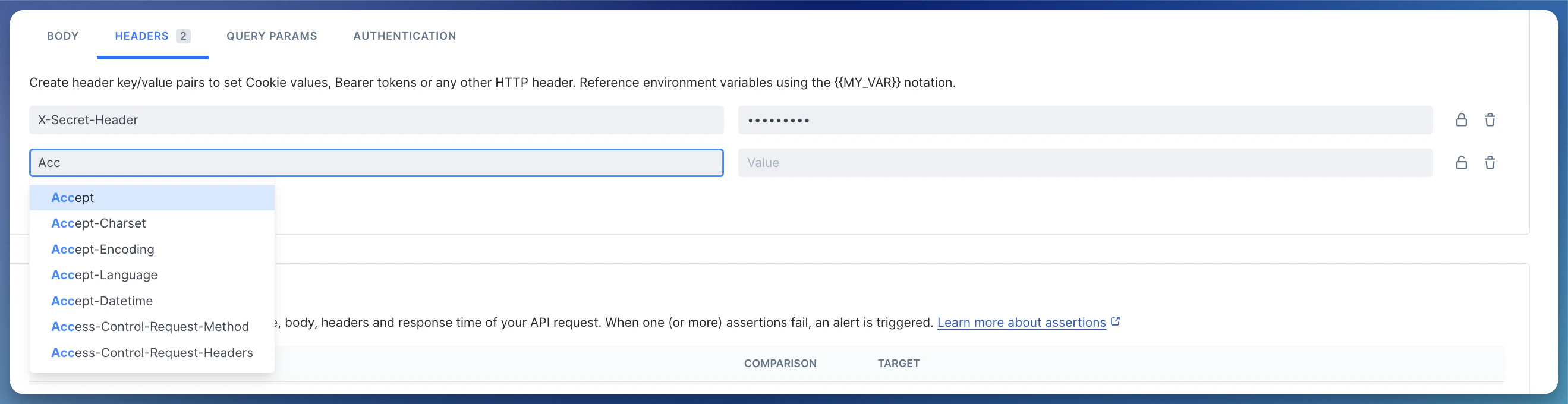 api monitoring HTTP headers