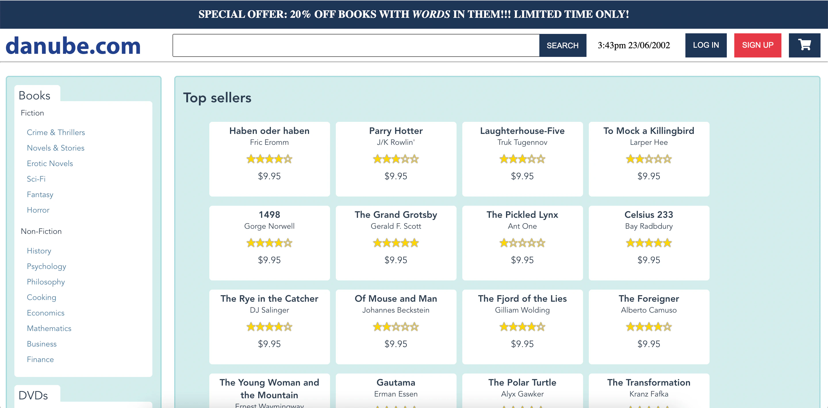 demo website screenshot