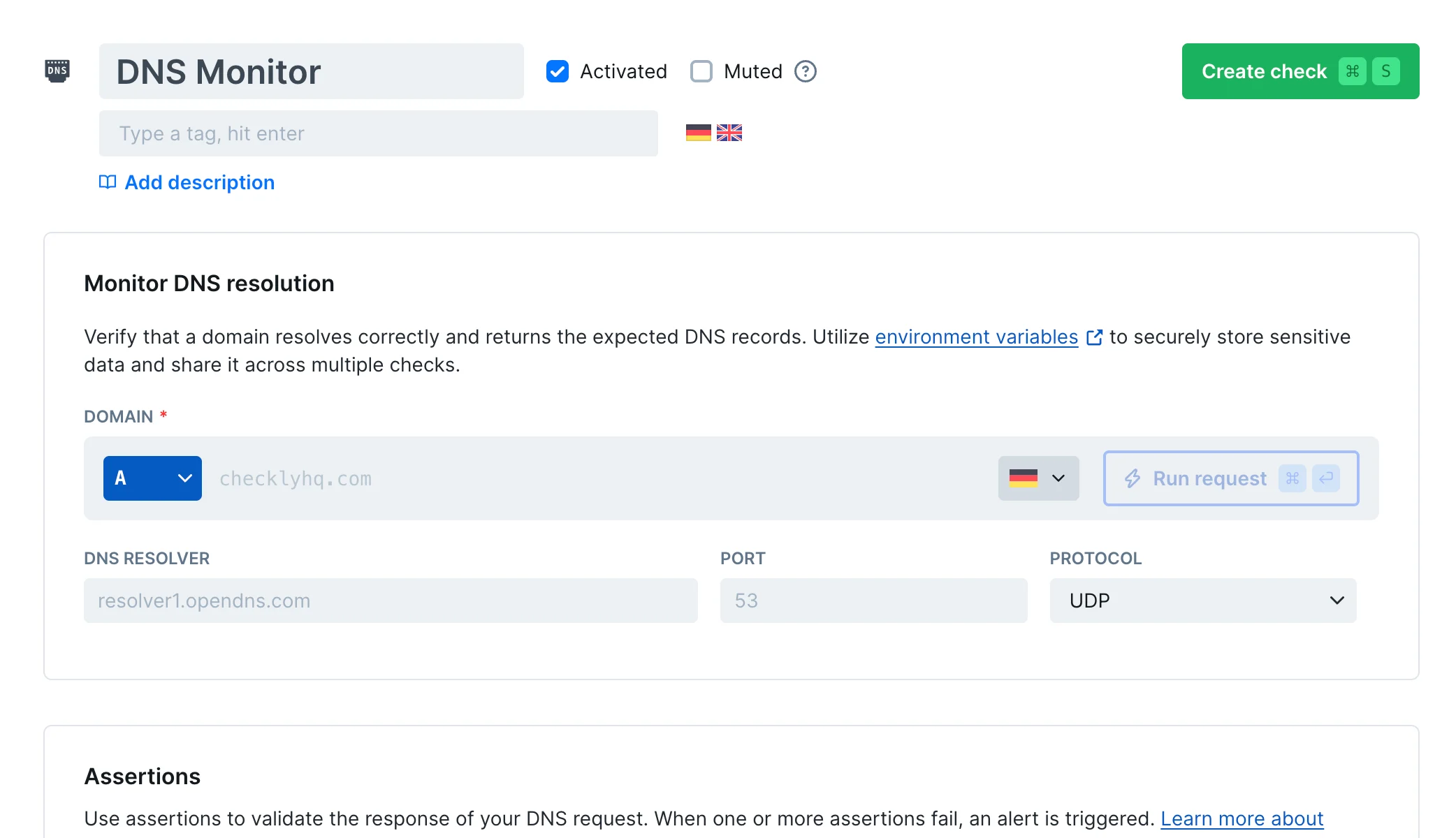 DNS monitor overview