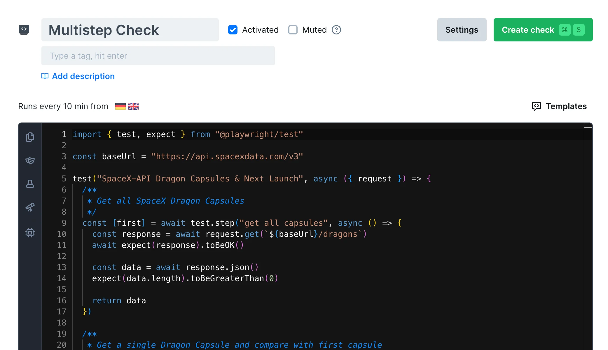 Multistep check overview
