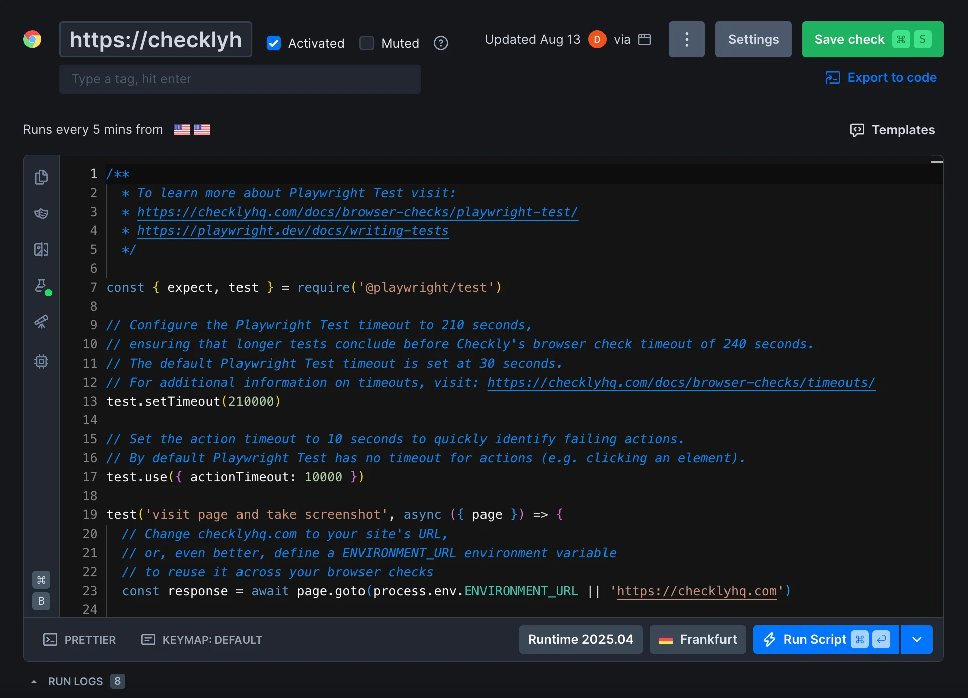 Dark mode interface